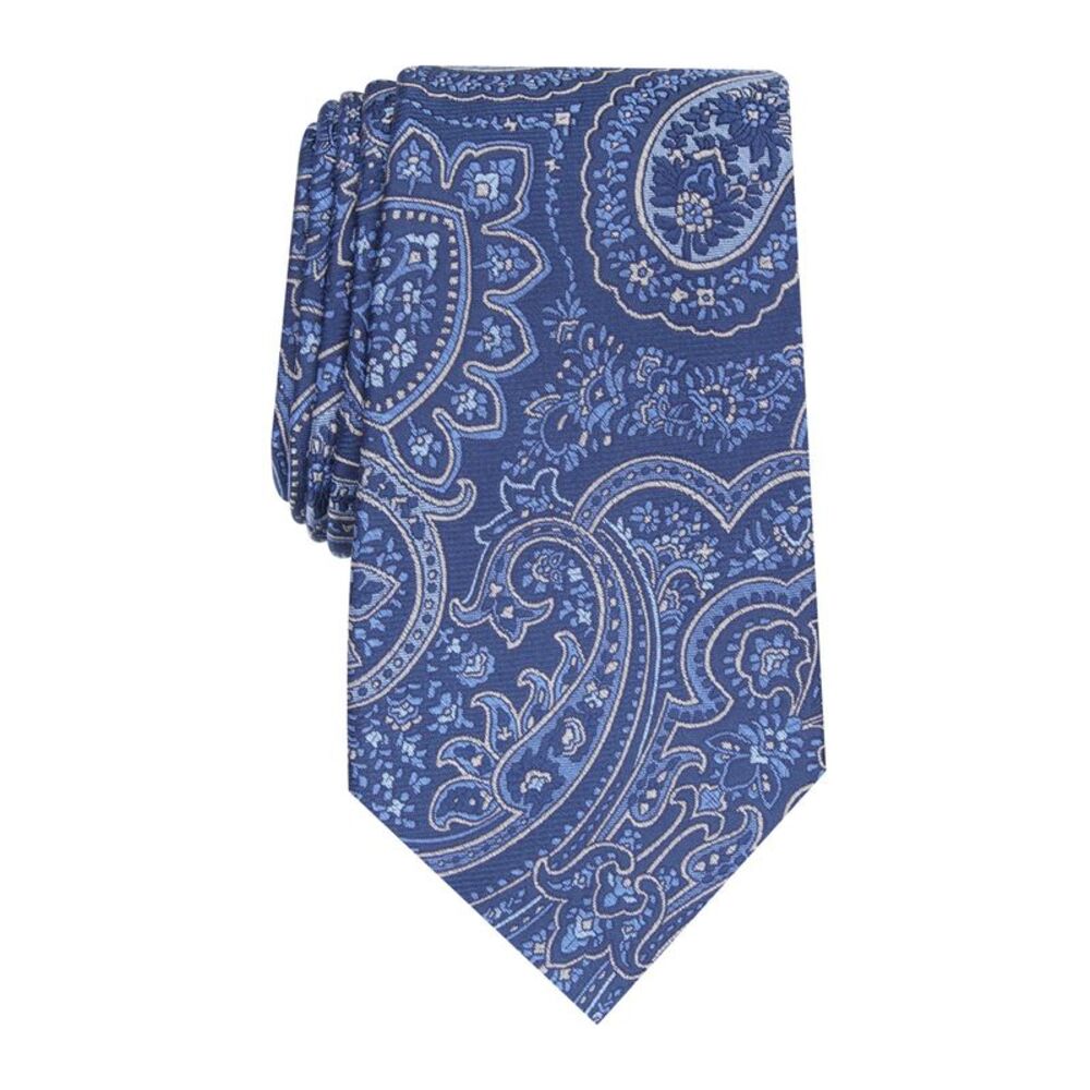 TASSO ELBA Mens Navy Paisley Silk Classic Neck Tie